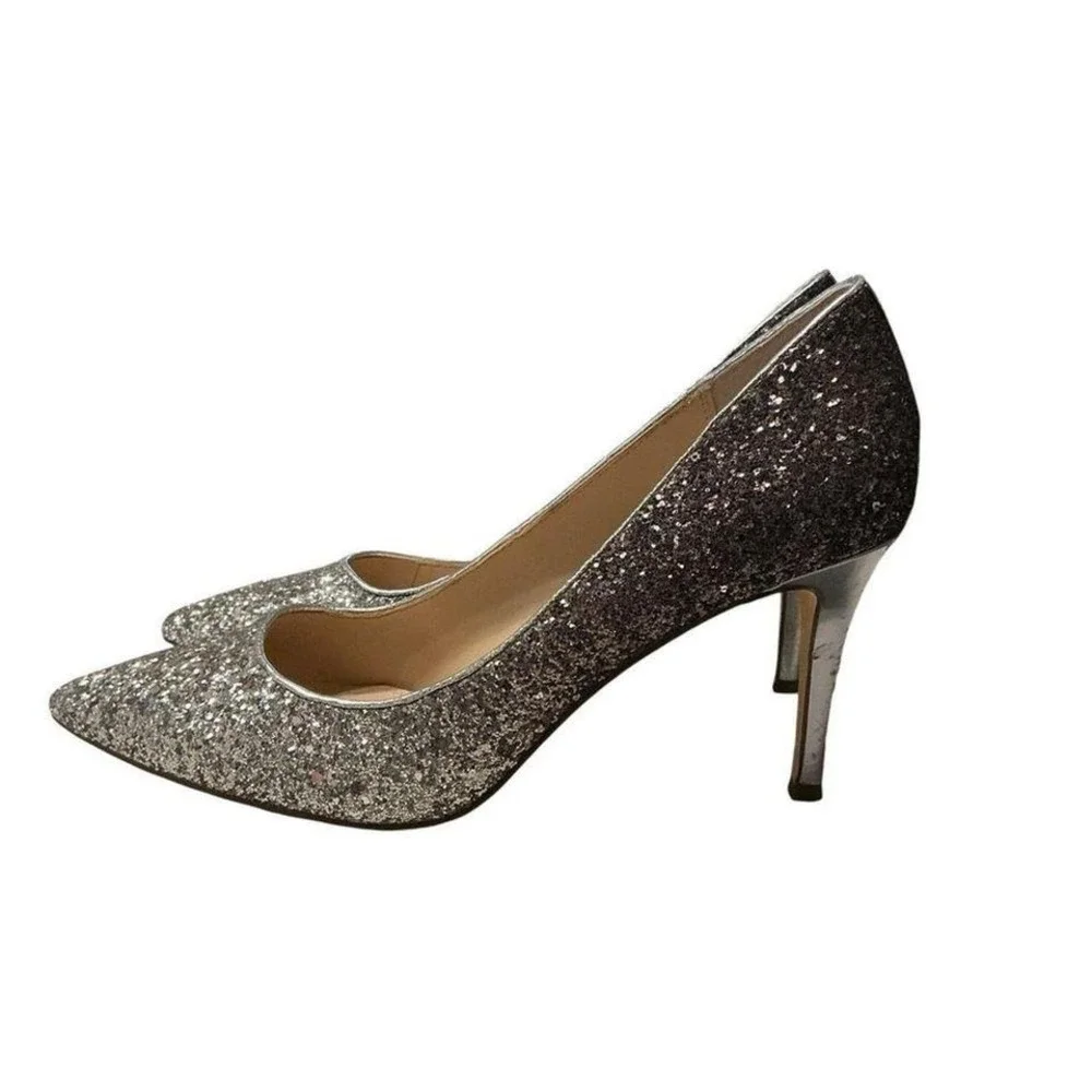 Nina Ricci silver sprinkle‎ pointy pump size 9.5
